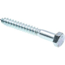 Uravas Store 9056275 Lag Vida, Altıgen Kafa, 3/20,3 x 7,6 Cm, Çinko Gümüş Kaplama Paslanmaz Çelik, 25 Adet