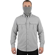 Mysia Outdoor Trekking Gömlek Gri Outdoor Tactical Koruma Gömleği Likralı