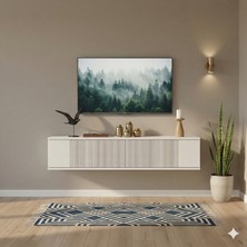 Yumedi Design TDA1204B -Tarçın Duvara Montaj Tv Stand , Tv Sehpası 120CM Beyaz