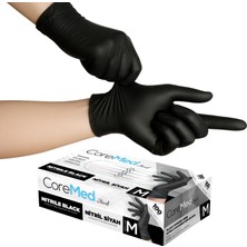 Siyah Nitril Eldiven - Tek Kullanımlık, Pudrasız, Çok Amaçlı, 100'LÜ Kutu - Dayanıklı ve Esnek