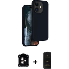 Cepte Toptan iPhone 11 Kıvılcım Çizgi Serisi - Siyah 6d Antistatik Mat Seramik Hayalet Nano Ekran Koruyucu + Turuncu Pvd Metal Kamera Lens