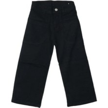 Egecan Boru Paça Ön Cep Detaylı Kız Çocuk Siyah Kot Pantolon 2204