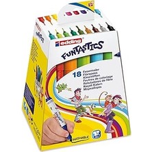 Uravas Store Edding 14 Funtastics Çocuklar Için Kalın Uçlu Keçeli Kalem 18'li Set - 2-3 mm Yuvarlak Uç