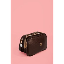 Westbag Kadın Çapraz Askılı Deri Çanta 4 Bölmeli Çok Gözlü Burslu Fermuarlı Günlük Omuz Çantası