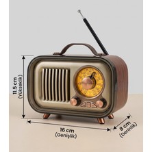 Dexxony DC03 Nostaljik Ahşap Görünümlü Şarjlı Radyo - Bluetooth Hoparlör, Rgb Işıklı, Usb/tf/aux Retro Radyo