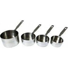 Ölçü Kabı Seti 4'lü, Paslanmaz Çelik, Çok Renkli