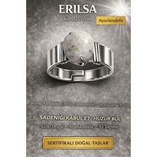 Erilsa Sertifikalı Beyaz Amazonit Doğal Taş Ayarlanabilir Yüzük – Huzur ve Denge Taşı