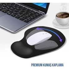 Bilek Destekli Ergonomik Kaymaz Taban Mouse Pad, Masa Pedi Siyah