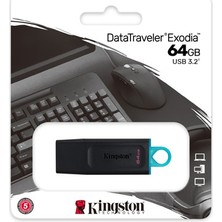  dtx-64gb 64gb usb3.2 gen 1 datatraveler exodia (black + teal) flash bellek