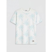 LC Waikiki Lcw Kids Turkuaz Palmiye Desenli Erkek Çocuk Tişört
