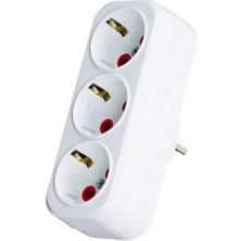  3 lü topraklı fiş priz düz tip