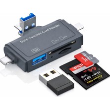 Airstorr 7in1 Kart Okuyucu Otg USB 3.0 Type-C Lightning iPhone Android Uyumlu Sd Tf Micro Çoklu Dönüştürücü
