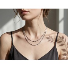 Xuping Jewelry Euro Aksesuar Xuping Gümüş Renk Lazer Kesim 45 cm Kolye Zinciri