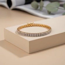 Allivo Altın Renk Klasik Taşlı Çelik Bileklik