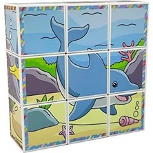 Deniz Hayvanları 3D Manyetik Puzzle (9 Mıknatıslı Küp 6 Yapboz)