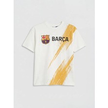 LC Waikiki Lcw Kids Ekru Fc Barcelona Baskılı Erkek Çocuk Tişört