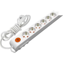 Mutlusan Ri-Tech 6 Lı 5 Metre Anahtarlı Topraklı Grup Priz