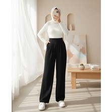 Moda Morfo Beli Cırtlı Likralı Pantolon -Siyah