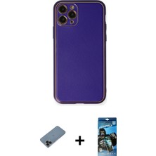 Cepte Toptan iPhone 11 Pro Yadigar Klasik - Siyah 34D Izgaralı Cam + Siyah Shine Kamera Lens Koruma Cam