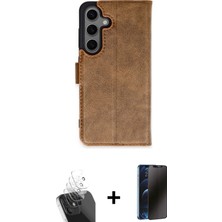Cepte Toptan Galaxy S24 Siluet Işık Serisi - Siyah 3D Antistatik Hayalet Cam Ekran Koruyucu + Şeffaf Kamera Lens Koruma Cam