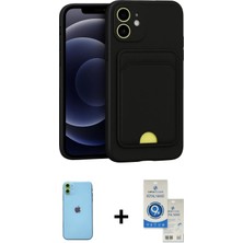 Cepte Toptan iPhone 11 Vadi Çizgi Prime - Şeffaf Royal Nano Ekran Koruyucu + Yeşil Neon Fosforlu Kamera Lens