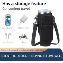 Su Şişesi Tutucu Çantası, Telefon Cebi Bulunan Su Şişesi Taşıma Çantası, Ayarlanabilir Askılı Çapraz Askılı Taşıyıcı, 40OZ Termoslar Için Neopren Kılıf
