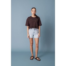 Nisan Triko Dantel Detaylı Kısa Kollu T-Shırt