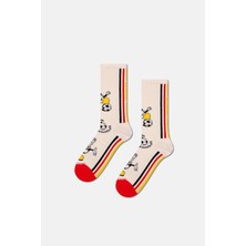 Happy Socks - Erkek Beyaz Dünya Kupası Almanya Temalı Sneaker Çorap
