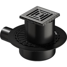 V- Kare 5607314 Yalıtımlı Duş Kanalı, Yandan Çıkışlı, 10X10 Cm, Dk 800 Kapak, Mat Krom