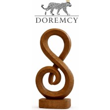 Doremcy 2'li Ay Tasarım Dekoratif Biblo Seti - Dokulu Polyester El Işçiliği Obje