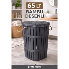 Şenfa Home 65 Lt Bambu Desenli Çamaşır Sepeti | Halat Kulplu