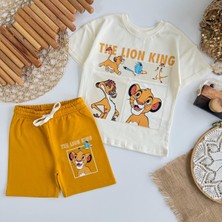 Alyakids Erkek Çocuk  Aslan Logolu %100 Pamuklu Şortlu Takım