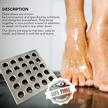 E4404 Square Shower Drain Grate, Brushed Nickel