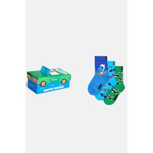 Happy Socks - Çocuk Yunus Desenli 3\'lü Çorap Hediye Seti