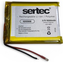 Çerçici Sertec 105568 3.7V 5000 Mah Li-Polymer Pil (DEVRELI/1.5A)