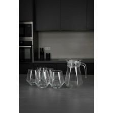 İpek Porselen 7’li Cam Sürahi ve Bardak Seti – 1400 ml Sürahi / 340 ml Bardak