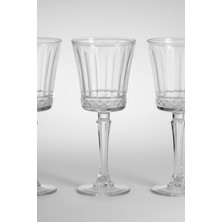 İpek Porselen 6 Kişilik Şık Tasarım Kristalize Desen Ayaklı Bardak(Kadeh) Takımı 300 ml