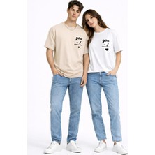 Nevermind Sevgili Kombini You I Yazılı Çift Tişört Oversize Unisex Partner Kombin Seti