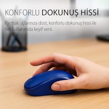 IWM-311RM Sılent Wıreless Mouse Mavi Komple Rubber Soft Yüzey,sessiz Tuş,ergonomik Dizayn, Konforlu Dokunuş HISSI,1600DPI, USB Alıcı, 10M Çekim,uzun Pil Ömrü, Enerji Tasarrufu Uyku Modu