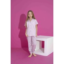 Rapapa Kız Çocuk Yazlık Likral Penye Düğmeli Pijama Takımı 30311