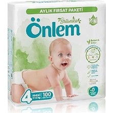 Uravas Store Önlem Botanika 4 Numara Maxi Bebek Bezi Fırsat Paketi 100 Adet