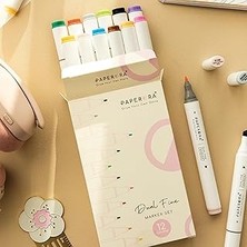 Uravas Store 12’li Çift Uçlu Alkol Bazlı Marker Kalem Seti – Fine + Chisel