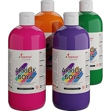 Uravas Store Red Ara Renkler Akrilik Boya 4'lü Set 4X500 gr