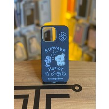 Avcı Teknoloji Market iPhone 16 Pro Max Uyumlu Özel Tasarım Sevimli Figürlü Deri Dokulu Telefon Kılıfı