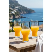 İpek Porselen 6 Kişilik Şık Kavisli Tasarım Su ve Meşrubat Bardak Takımı 480 ml