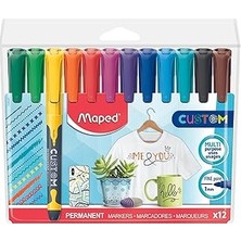 Uravas Store Maped 512511 Permanent Marker, Ince Uclu, Askili Paket 12'li