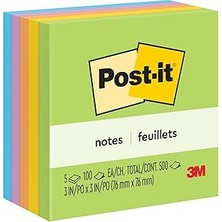 Uravas Store Post-It Notlar, 7,62 cm x 7,62 Cm, 5 Yapışkan Not Defteri, Her Ped 100 Yaprak, Çiçekli Fantezi Kole