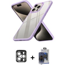 Cepte Toptan iPhone 15 Pro Max Nova Işık Serisi - Siyah Vanessa Magic Cam + Gümüş Pvd Metal Kamera Lens