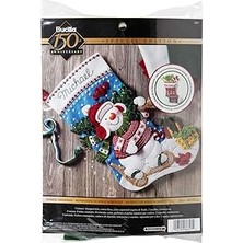 Uravas Store Bucilla, Mavi, Beyaz, Kırmızı, 45,7 Cm-Noel Çorabı Keçe