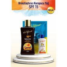 Eda Taşpınar Bronzlaştırıcı Koruyucu Yağ SPF15 200 ml Kusursuz Bronzluk ve Orta Seviye Koruma